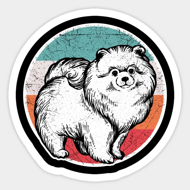 Vintage Retro Pomeranian Sticker by aaltadel